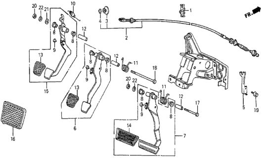 1986 Honda Prelude Pedal Assy., Brake Diagram for 46500-SF0-770