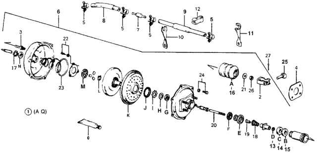 1978 Honda Accord Yoke Diagram for 46150-671-003