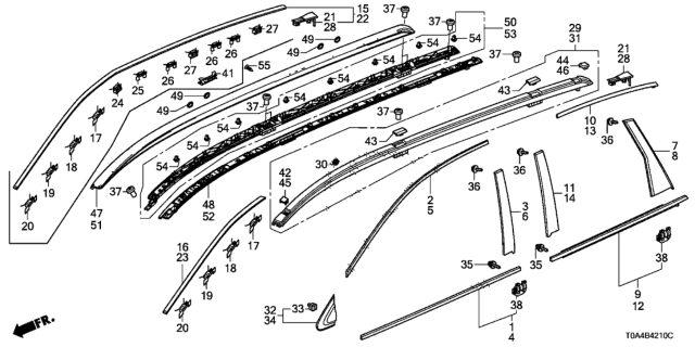 2016 Honda CR-V Cap L,RR End Diagram for 73169-T0A-003