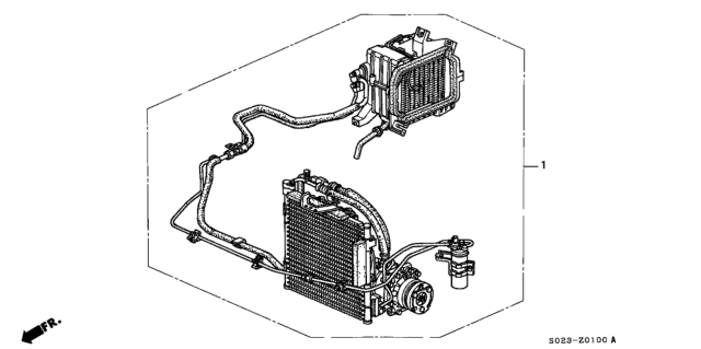 1996 Honda Civic Air Conditioner Assy. Diagram for 80000-S04-A00