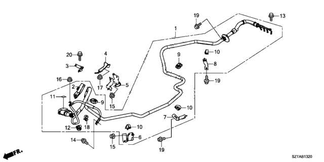 2014 Honda CR-Z IMA Main Cable - Stay Diagram