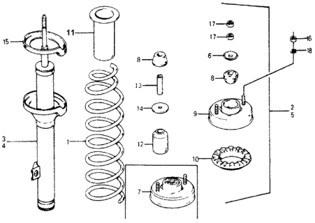 1978 Honda Accord Shock Absorber Assembly, Right Rear Diagram for 52610-671-677