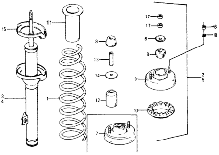 1978 Honda Accord Rubber Set, Rear Shock Absorber Diagram for 52630-671-315