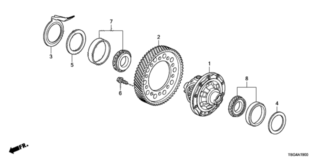 2019 Honda Civic AT Differential Diagram