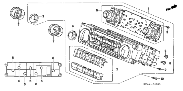 2006 Honda Civic Control Assy., Heater *NH608L* (UH GUN METALLIC) Diagram for 79500-SNA-A63ZA