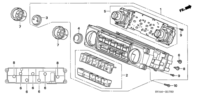 2008 Honda Civic Cont *YR334L* Diagram for 79500-SVA-C02ZB