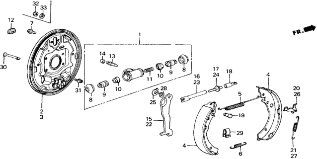 1988 Honda Accord Rear Brake Shoe Diagram