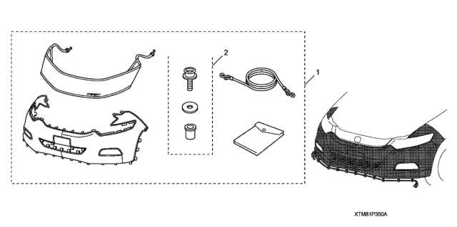 2012 Honda Insight Full Nose Mask Diagram