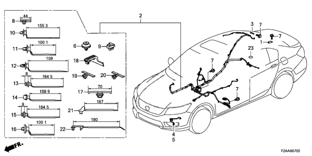 2017 Honda Accord Wire Harness, R. Side Diagram for 32140-T2A-A52