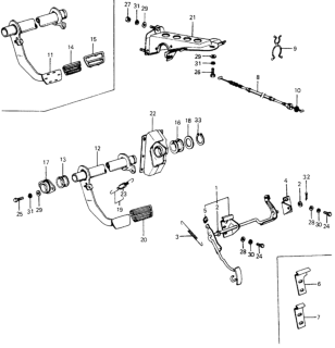 1975 Honda Civic 3 Door ** (1200) ** HMT HMT Pedal Diagram