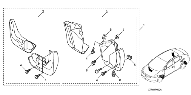 2015 Honda Civic Splash Guards Diagram