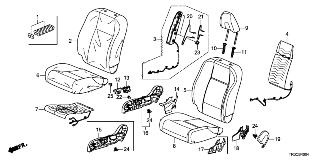 2014 Honda Civic Pad, R. FR. Seat-Back Diagram for 81127-TR6-L81