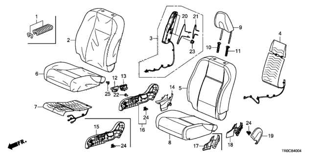 2014 Honda Civic Cover, Right Front Seat Cushion Trim (Graphite Black) Diagram for 81131-TR6-V81ZA