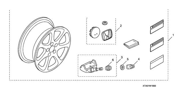 2010 Honda Accord Alloy Wheel (18") Paint Diagram