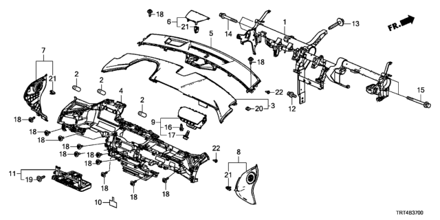 2018 Honda Clarity Fuel Cell 4 Door D (CLARITY NMC) KA 1AT Instrument Panel Diagram