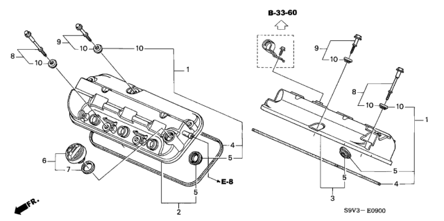 2004 Honda Pilot Cover, FR. Cylinder Head Diagram for 12310-PGK-A00