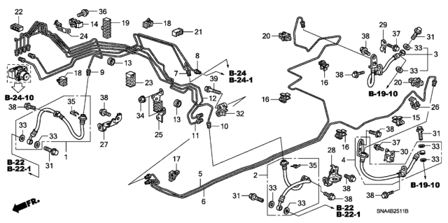 2006 Honda Civic Brake Lines (ABS) (Disk) Diagram