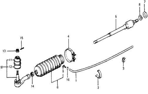 1978 Honda Accord End, Rack Diagram for 53521-671-010