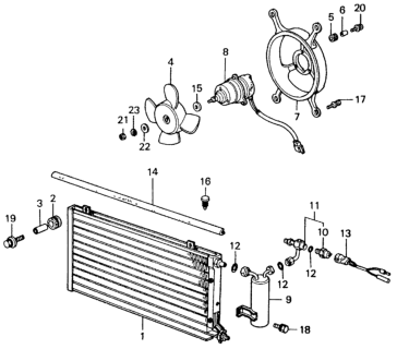 1981 Honda Civic A/C Air Conditioner - Fan Diagram