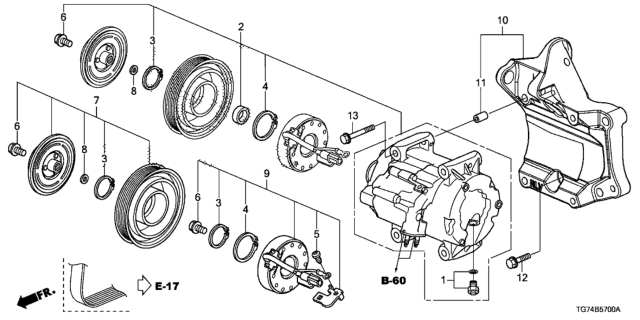 2020 Honda Pilot A/C Air Conditioner (Compressor) Diagram