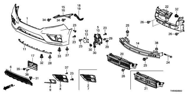 2019 Honda Odyssey Front Bumper Diagram