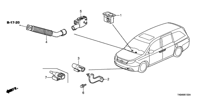 2017 Honda Odyssey 5 Door EXL (LEATHER) KA 6AT A/C Sensor Diagram