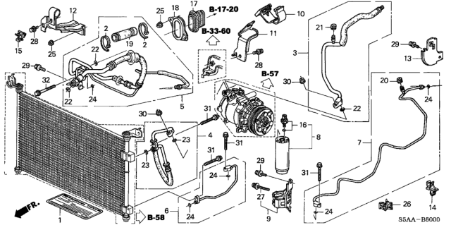 2004 Honda Civic Bracket, Liquid Tank Diagram for 80352-S5A-000