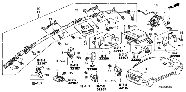 2006 Honda Civic SRS Unit Diagram