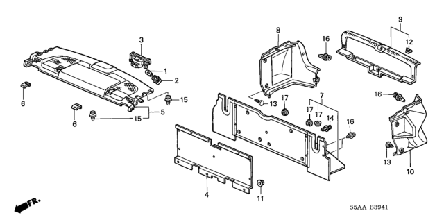 2004 Honda Civic Rear Tray - Trunk Garnish Diagram