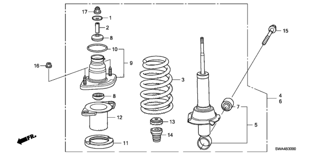 2011 Honda CR-V Rear Shock Absorber Diagram