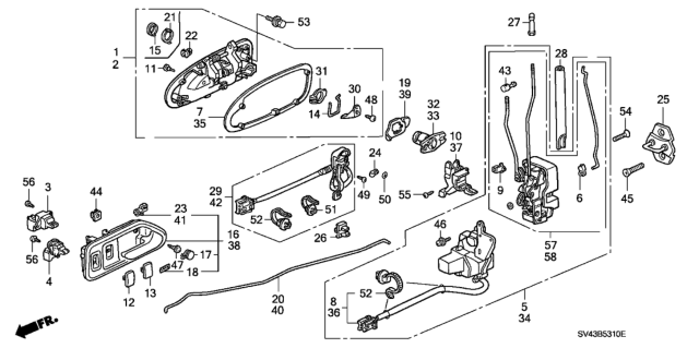 1995 Honda Accord Handle Assy., L. FR. Door (Outer) *NH577P* (NIGHTSHADE GRAY PEARL) Diagram for 72180-SV4-003ZE