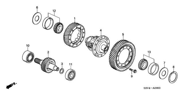 2003 Honda Pilot Shim H (81MM) (2.40) Diagram for 41445-P7T-000