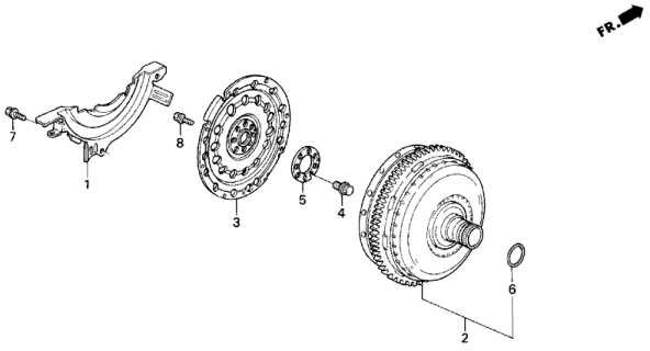 1998 Honda Odyssey 5 Door LX (7 SEATS (3PB)) KA 4AT AT Torque Converter Diagram
