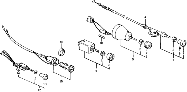 1979 Honda Civic Controller, Illumination Diagram for 35150-658-663