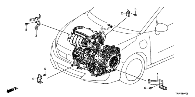 2019 Honda Clarity Plug-In Hybrid Stay Oilpan RR. Diagram for 32761-5WJ-A00