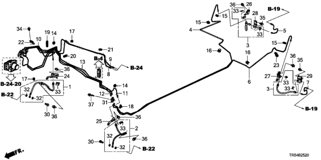 2014 Honda Civic 4 Door GX (NAVIGATION) KA 5AT Brake Lines (VSA) Diagram