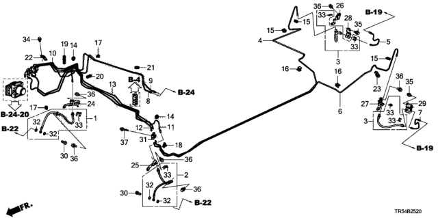 2014 Honda Civic Pipe W, Brake Diagram for 46376-TR5-A00