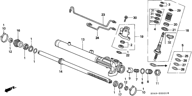 1996 Honda Civic Pipe A, Cylinder Diagram for 53670-S04-A51