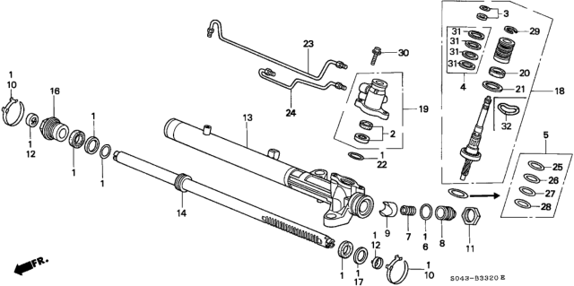 1996 Honda Civic Oil Seal (27X38X5.5) Diagram for 53660-SV1-003