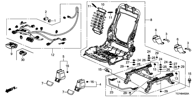 2020 Honda Pilot CORD, R. SEAT Diagram for 81206-TG7-L20