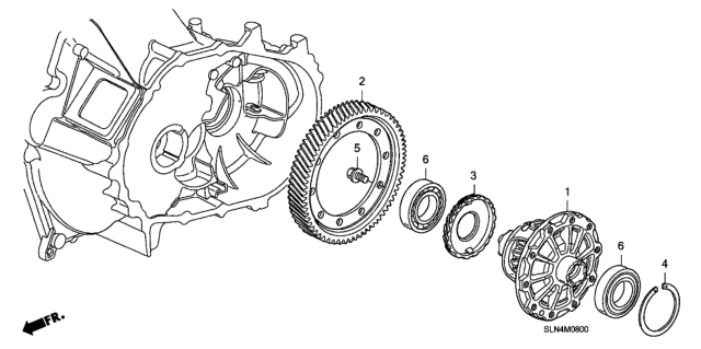 2007 Honda Fit Gear, Final Driven Diagram for 41233-PWL-A40