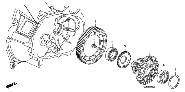 2007 Honda Fit Case, Differential Diagram for 41100-PWL-B01