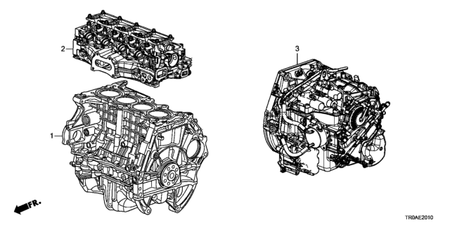 2013 Honda Civic Engine Assy. - Transmission Assy. (1.8L) Diagram