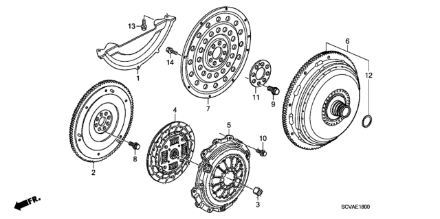 2007 Honda Element Cover, Torque Converter Case Diagram for 21351-PNB-000