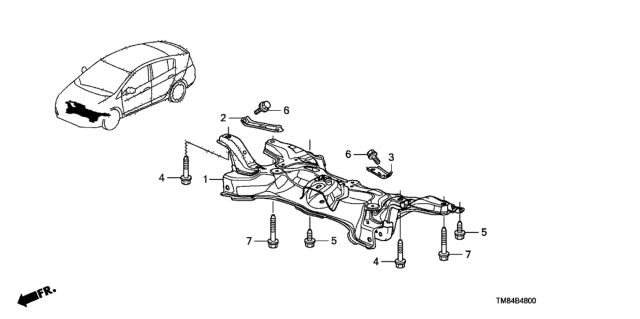 2014 Honda Insight Front Sub Frame Diagram