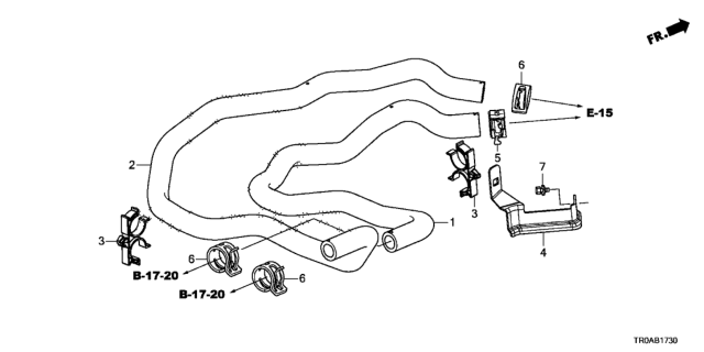 2013 Honda Civic Hose, Water Inlet Diagram for 79721-TR0-A00