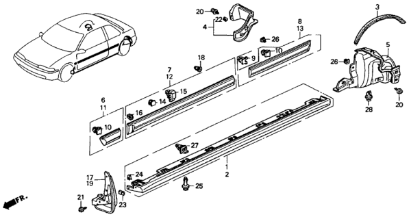 1993 Honda Accord Protector Diagram