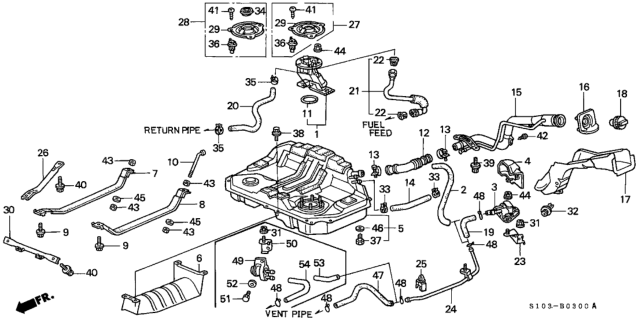 1997 Honda CR-V 5 Door LX (4WD) KA 4AT Fuel Tank Diagram