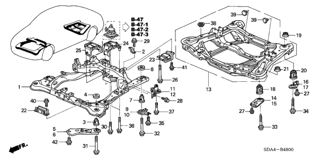 2006 Honda Accord Sub-Frame, Rear Diagram for 50300-SDA-L00