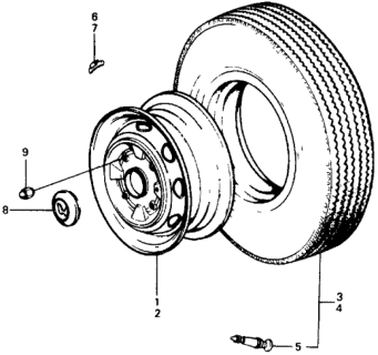 1977 Honda Civic 5 Door ** KL HMT Wheel Disk Diagram